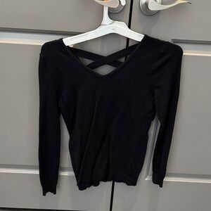 Chic Black V-Neck Long Sleeve Women's Top